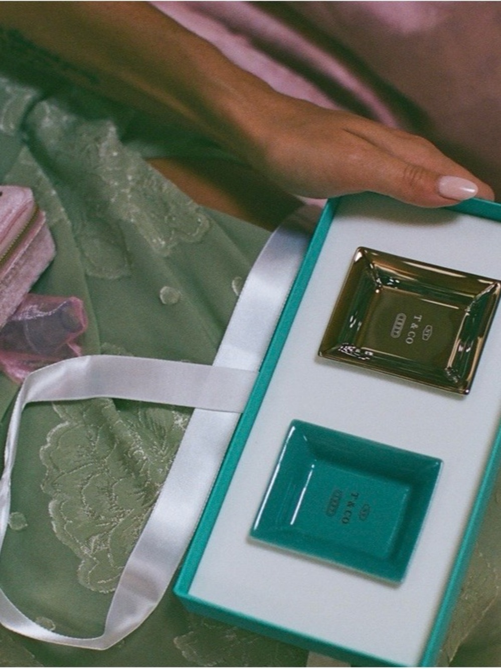UNOPENED Tiffany & Co. Turquoise and Silver Ring Dish Set